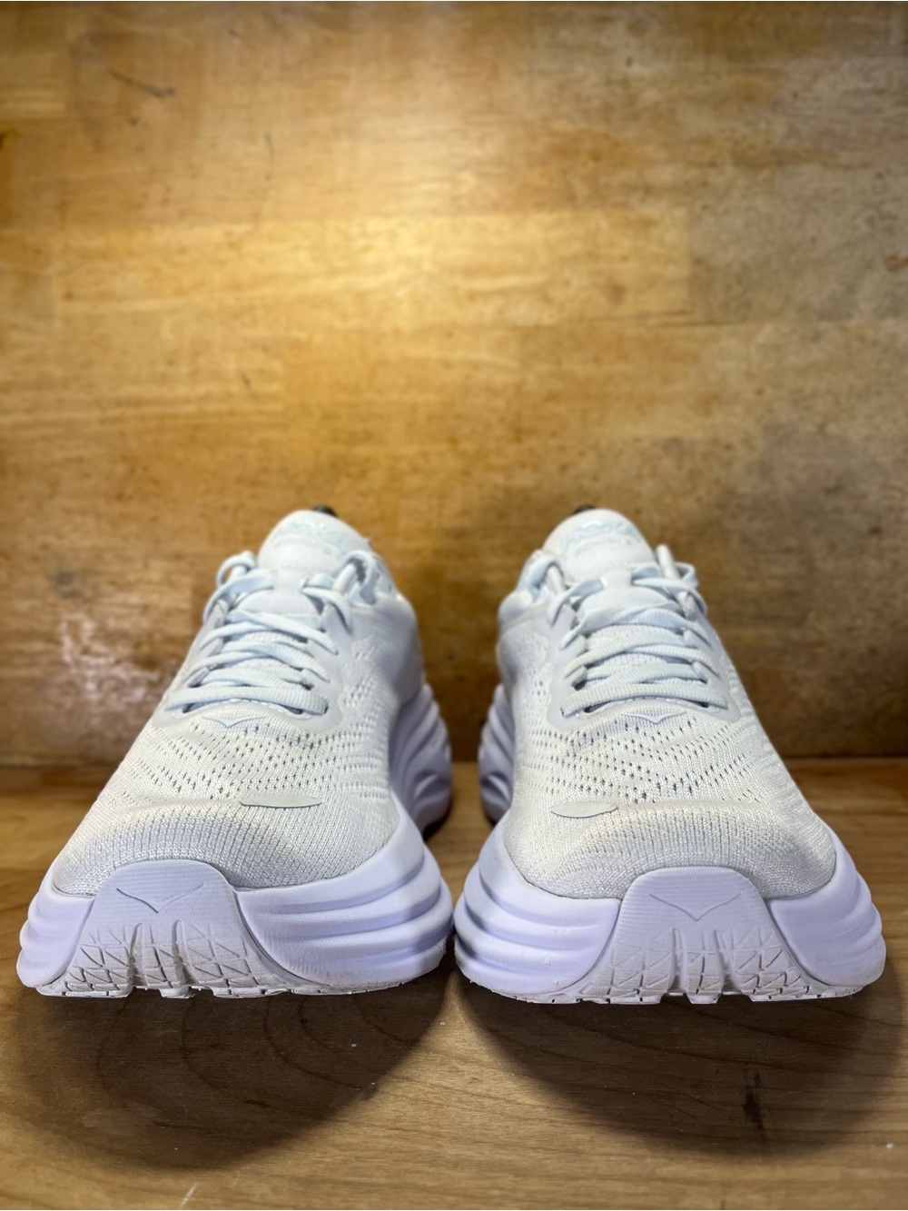 Hoka One One Bondi 8 REFLECTIVE Womens Size 9 Running Shoes Sneakers White - Picture 2 of 12